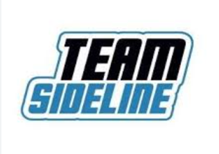 Team Sideline logo. "TEAM" in black, "SIDELINE" in blue, both outlined in blue on a white background.
