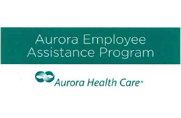 Aurora Employee Assistance Program logo, with Aurora Health Care logo below.