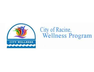 City of Racine Wellness Program logo featuring stylized people and sun.
